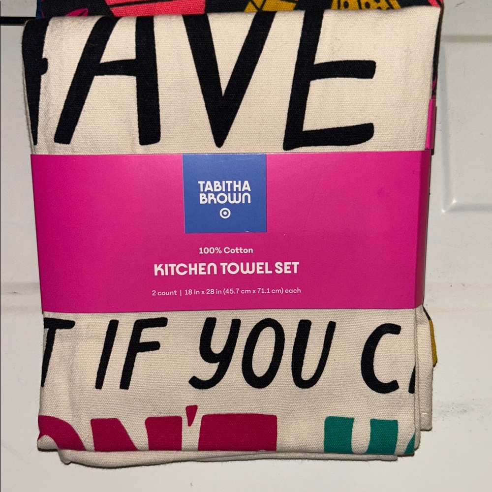 Tabitha Bold Text Cotton Kitchen Towels